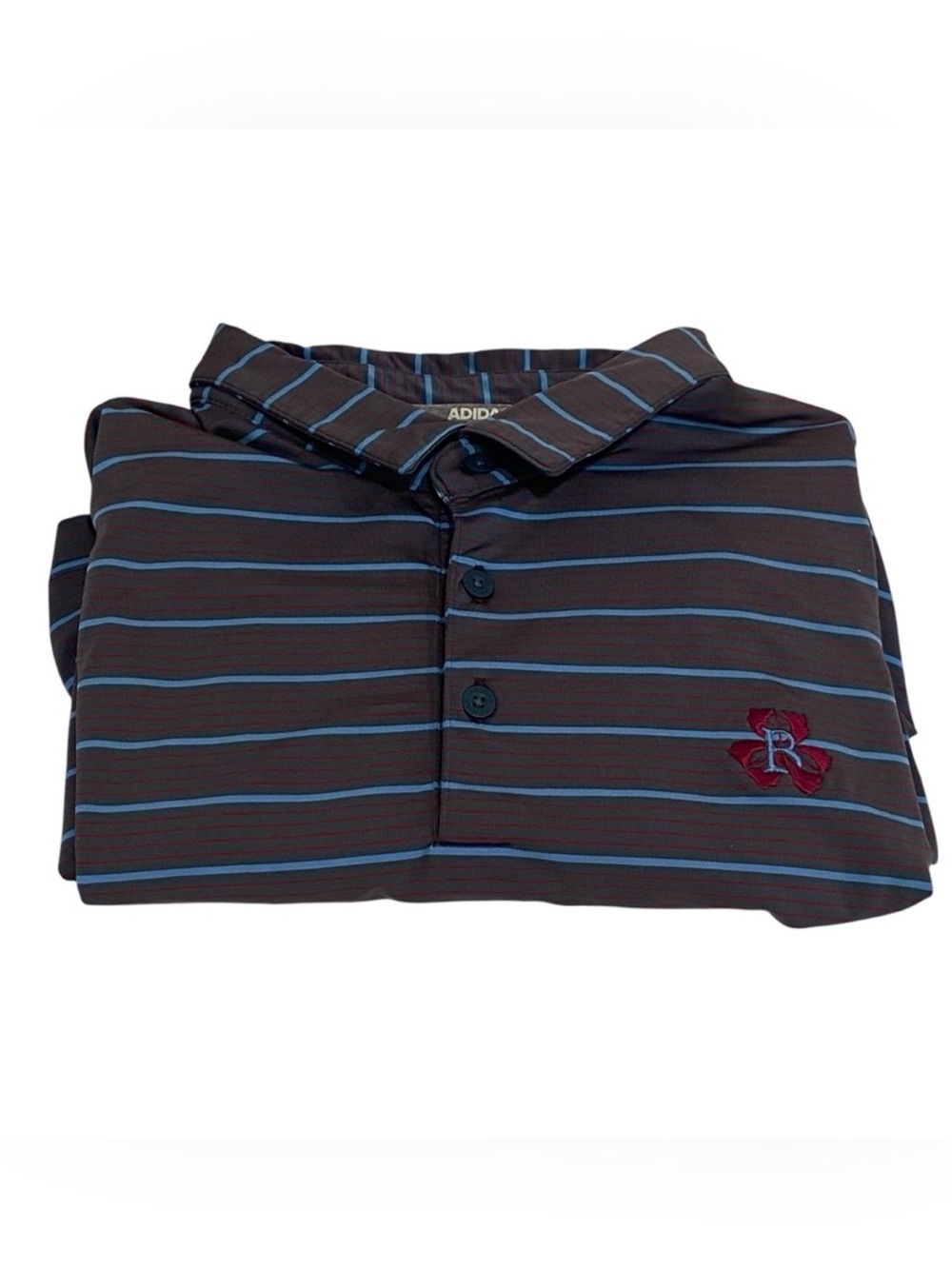 Adidas Men’s Stripped Golf Course Short Sleeve Golf Course Polo Golf Shirt - L